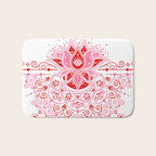 Lotus Blossom Mandala - Red & Pink Palette Bath Mat Gallery Image 1