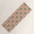 Bachelor Button Boutonniere Peach Green Yoga Mat Gallery Image 1