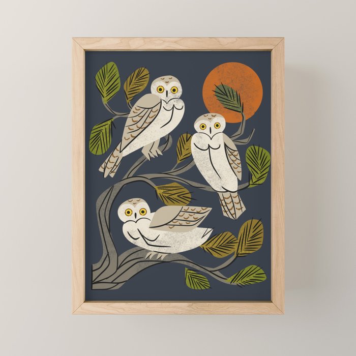 Midnight Owl Tree Mini Art Print Gallery Image 1