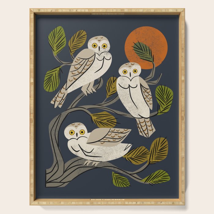 Midnight Owl Tree Serving Tray Gallery Image 1
