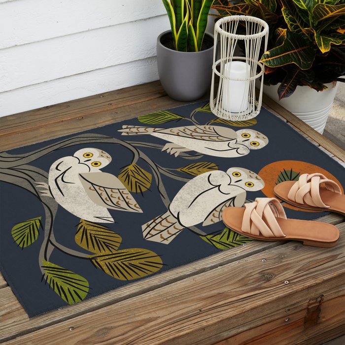 Midnight Owl Tree Outdoor Rug Gallery Image 2