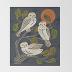 Midnight Owl Tree Throw Blanket Gallery Image 2