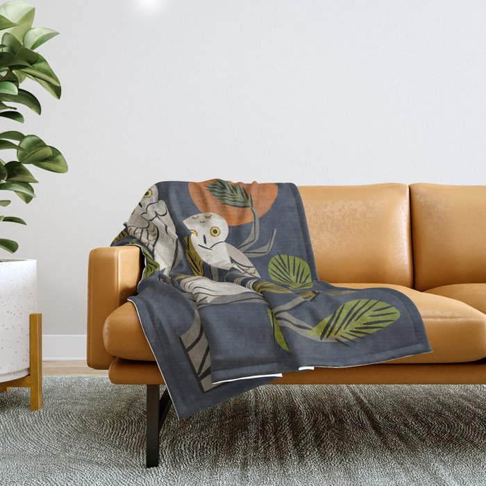 Midnight Owl Tree Throw Blanket Gallery Image 1