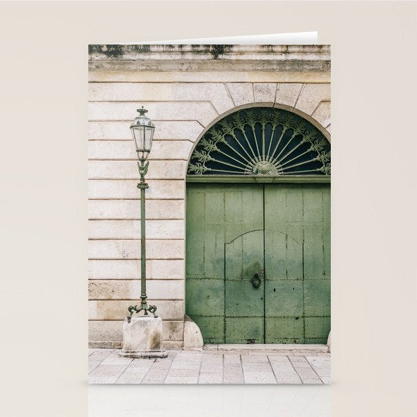 Old wooden green doors in Italy | Wanderlust travel photography art Stationery Card Gallery Image 2