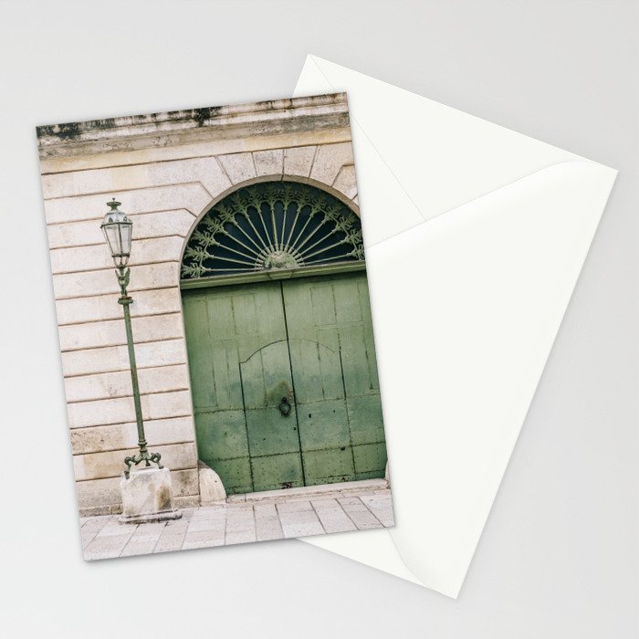 Old wooden green doors in Italy | Wanderlust travel photography art Stationery Card Gallery Image 2