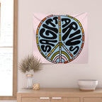 Sagittarius Peace Sign Wall Tapestry Gallery Image 2