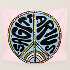 Sagittarius Peace Sign Wall Tapestry Gallery Image 4