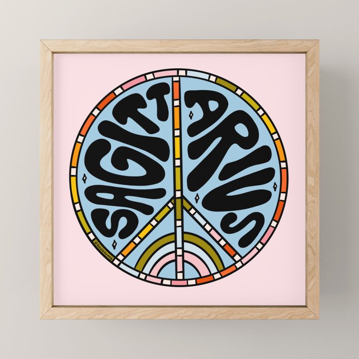 Sagittarius Peace Sign Mini Art Print Gallery Image 1