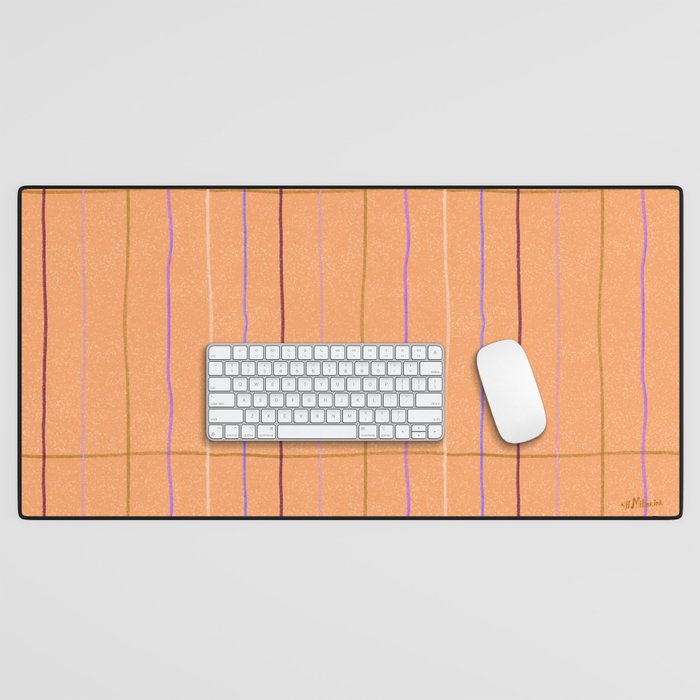 Textured Picnic Pattern in Calm Peach Desk Mat Gallery Image 1