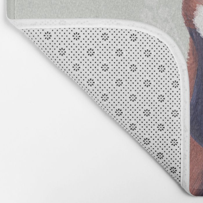 Cute Red Panda and Coffee / French Press and Botanicals Art Print, Green, Orange, Navy  Bath Mat Gallery Image 2