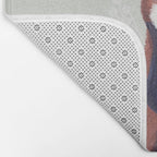 Cute Red Panda and Coffee / French Press and Botanicals Art Print, Green, Orange, Navy  Bath Mat Gallery Image 2