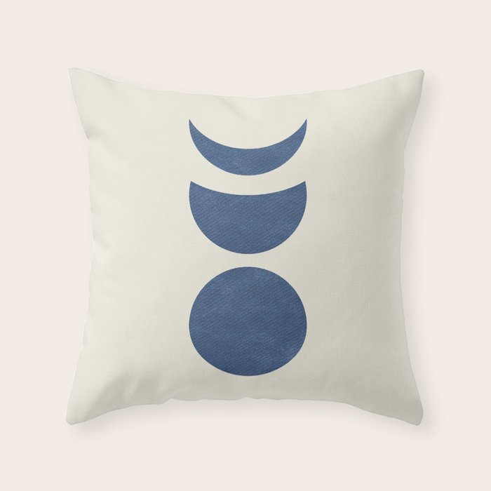 Lunar Phase - Blue Throw Pillow Gallery Image 6