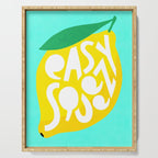 Big Fruit Lemon 'Easy Squeezy' Typographic pun  Serving Tray Gallery Image 1