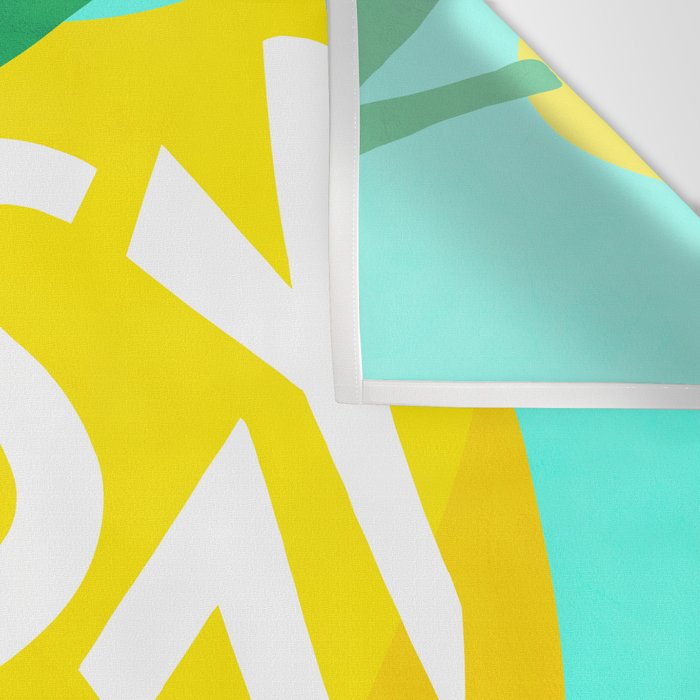 Big Fruit Lemon 'Easy Squeezy' Typographic pun  Wall Tapestry Gallery Image 3