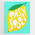 Big Fruit Lemon 'Easy Squeezy' Typographic pun  Jigsaw Puzzle Gallery Image 1
