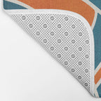 Abstract Leaves Teal Orange Artwork Bath Mat Gallery Image 2