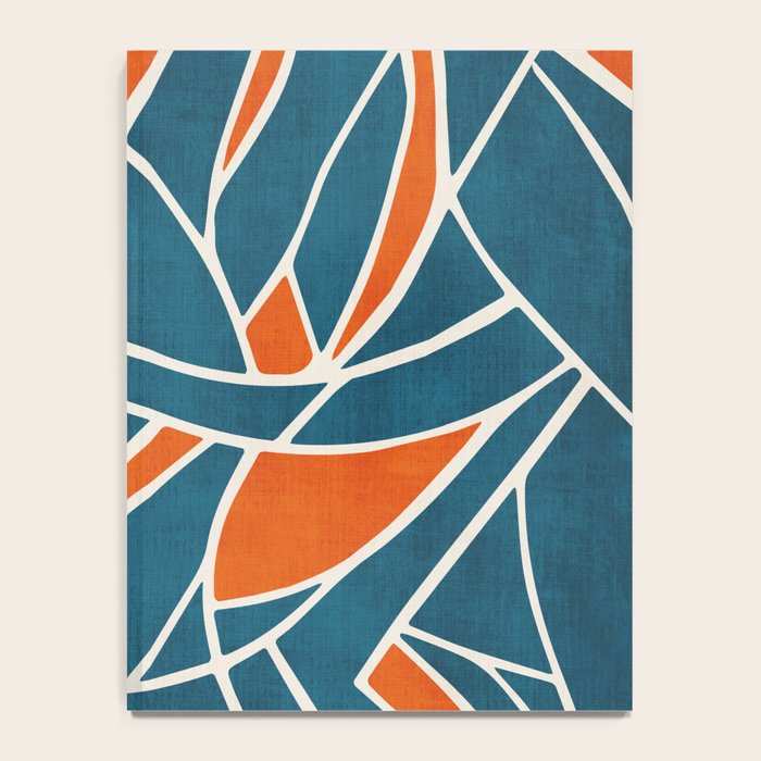 Abstract Leaves Teal Orange Artwork Notebook Gallery Image 4