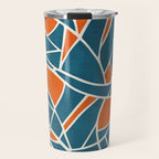 Abstract Leaves Teal Orange Artwork Travel Mug Gallery Image 1