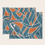 Abstract Leaves Teal Orange Artwork Placemat Gallery Image 1