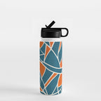 Abstract Leaves Teal Orange Artwork Water Bottle Gallery Image 1