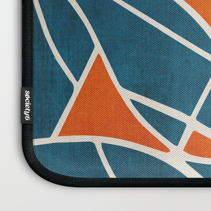 Abstract Leaves Teal Orange Artwork Laptop Sleeve Gallery Image 3