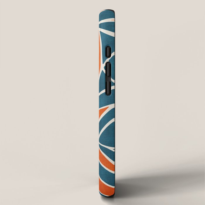 Abstract Leaves Teal Orange Artwork iPhone Case Gallery Image 2