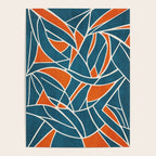 Abstract Leaves Teal Orange Artwork Poster Gallery Image 4