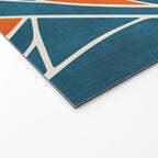 Abstract Leaves Teal Orange Artwork Welcome Mat Gallery Image 2