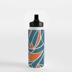 Abstract Leaves Teal Orange Artwork Water Bottle Gallery Image 2