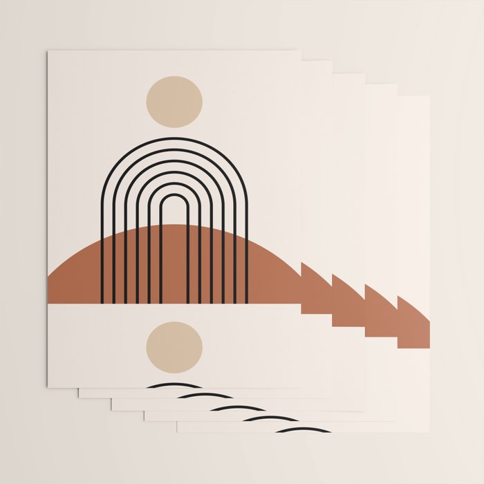 Abstraction_SUN_LINE_BOHEMIAN_LANDSCAPE_POP_ART_1129B Wrapping Paper Gallery Image 3