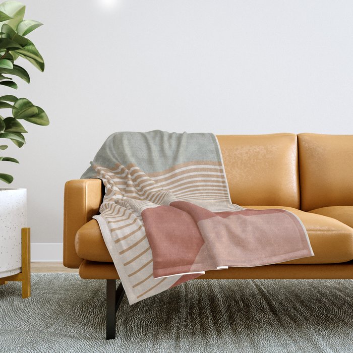 Modern Abstract Minimal Shapes 104 Throw Blanket Gallery Image 1
