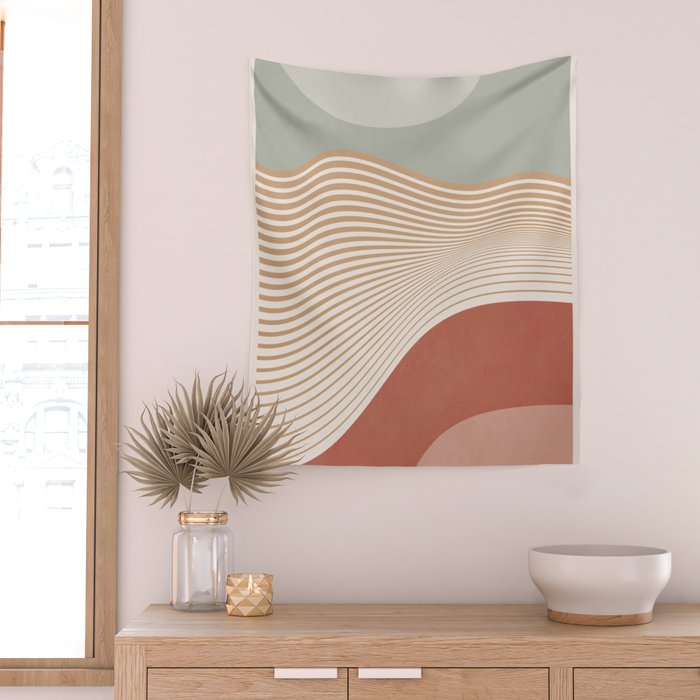 Modern Abstract Minimal Shapes 104 Wall Tapestry Gallery Image 2