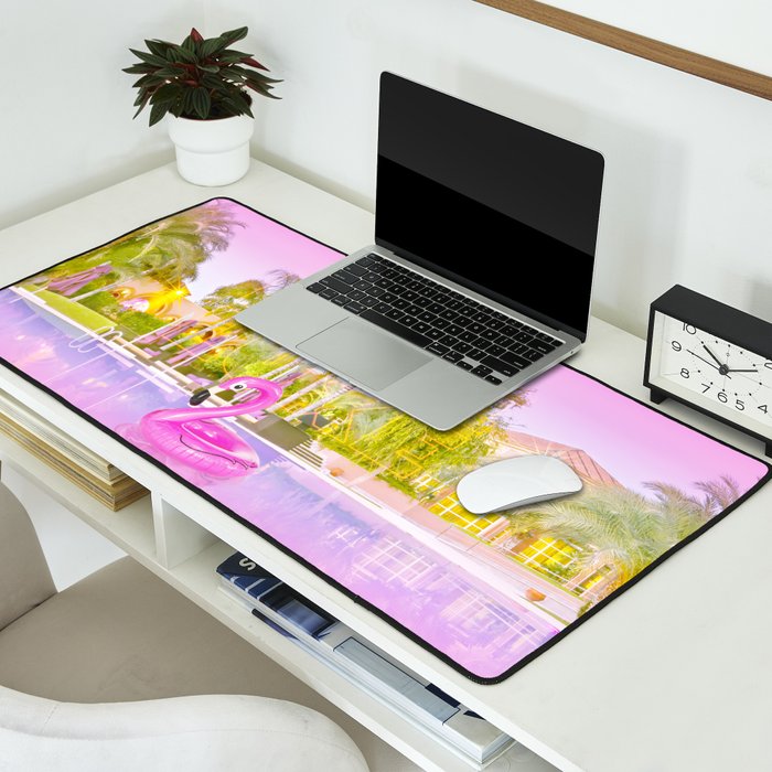 Pink Flamingo Desk Mat Gallery Image 2
