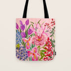 Boho wild flowers bouquet Tote Bag Gallery Image 1