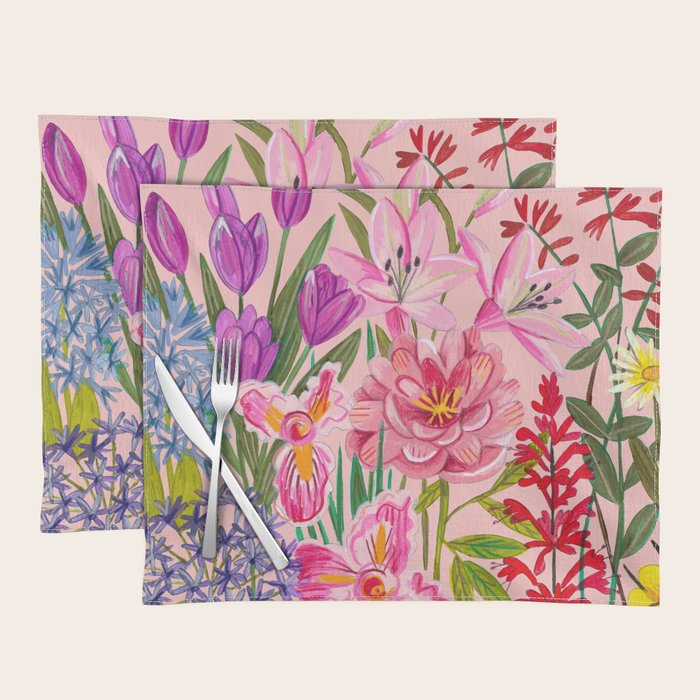 Boho wild flowers bouquet Placemat Gallery Image 1