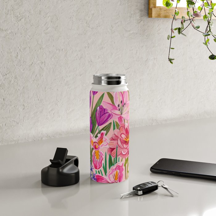 Boho wild flowers bouquet Water Bottle Gallery Image 4