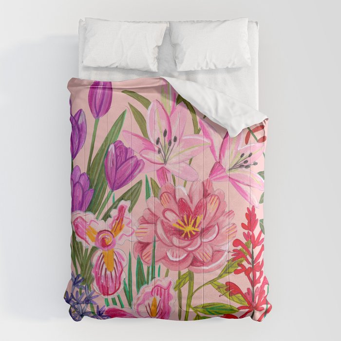 Boho wild flowers bouquet Comforter Gallery Image 6