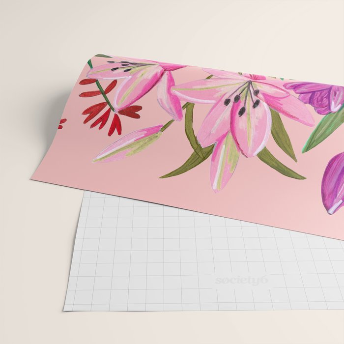 Boho wild flowers bouquet Wrapping Paper Gallery Image 2