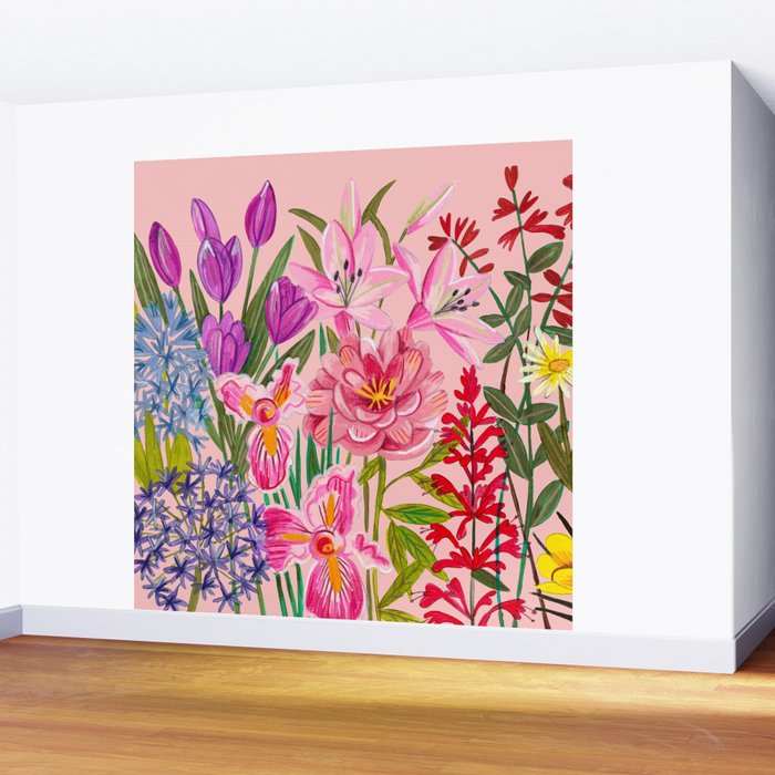 Boho wild flowers bouquet Wall Mural Gallery Image 2