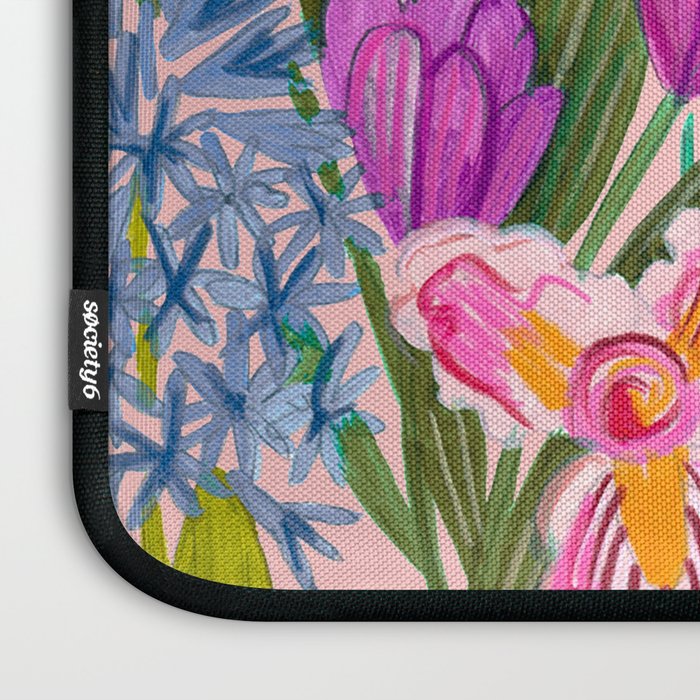 Boho wild flowers bouquet Laptop Sleeve Gallery Image 3