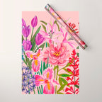 Boho wild flowers bouquet Wrapping Paper Gallery Image 1