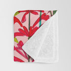 Boho wild flowers bouquet Throw Blanket Gallery Image 3