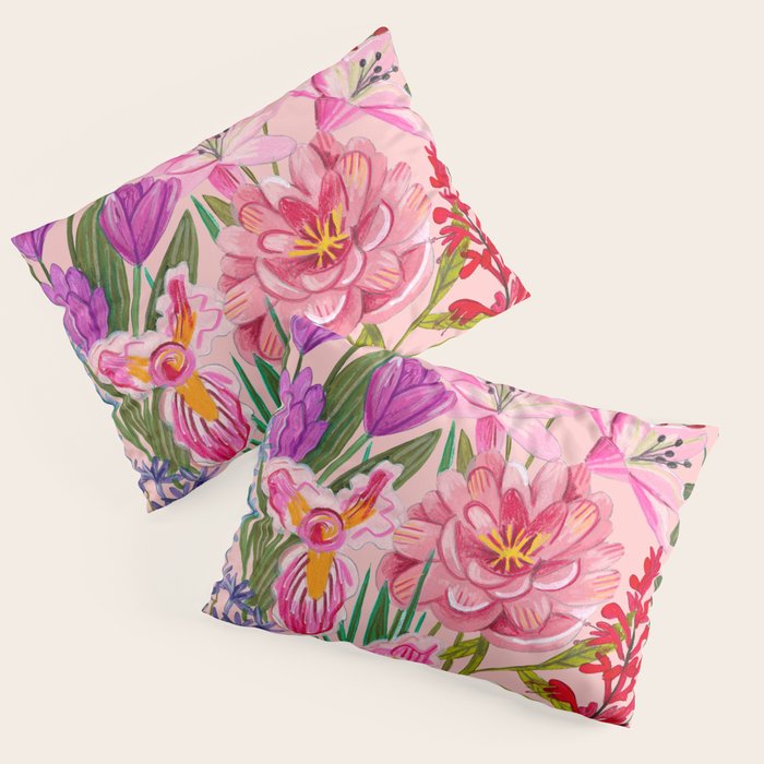 Boho wild flowers bouquet Pillow Sham Gallery Image 1