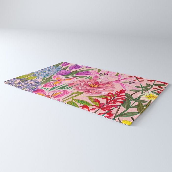 Boho wild flowers bouquet Rug Gallery Image 3