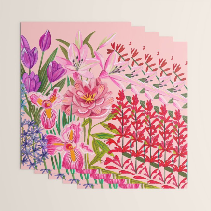 Boho wild flowers bouquet Wrapping Paper Gallery Image 3