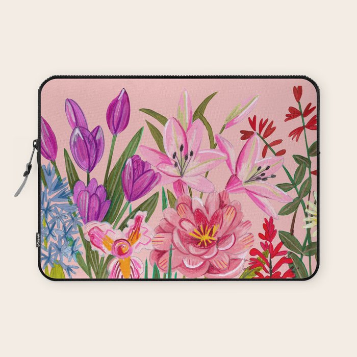 Boho wild flowers bouquet Laptop Sleeve Gallery Image 1