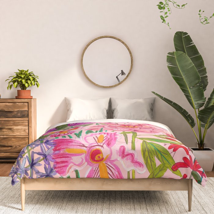 Boho wild flowers bouquet Comforter Gallery Image 3