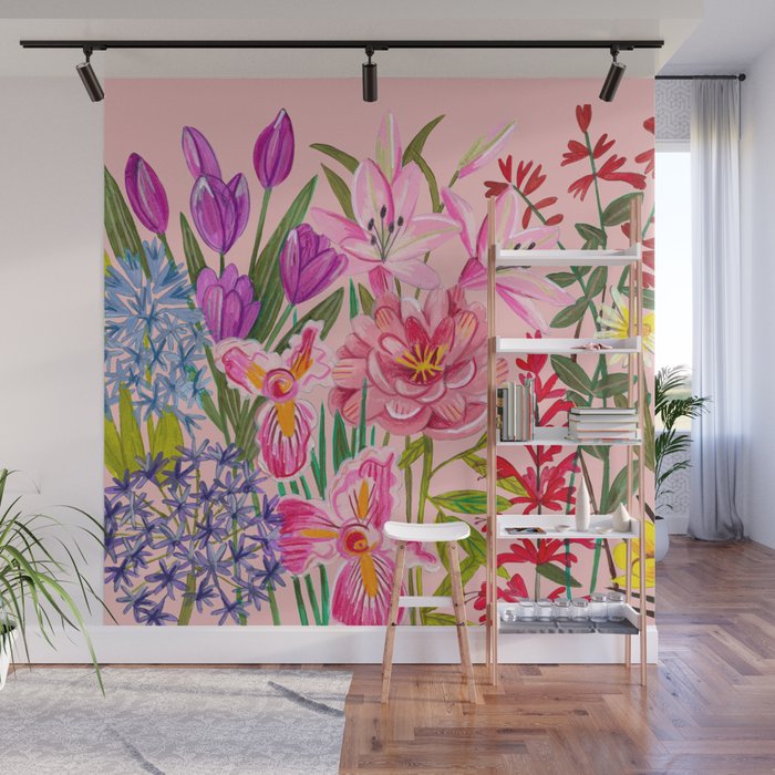 Boho wild flowers bouquet Wall Mural Gallery Image 1