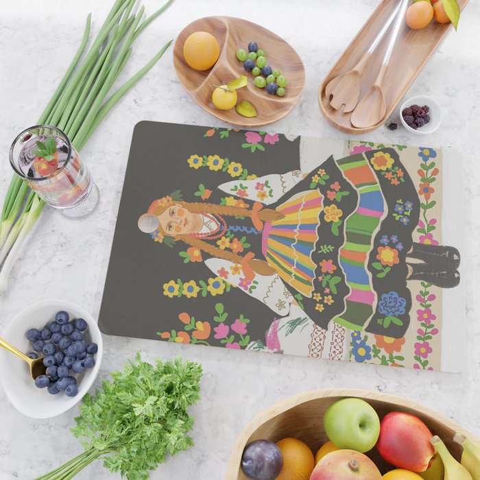 Polish folk girl Cutting Board Gallery Image 2