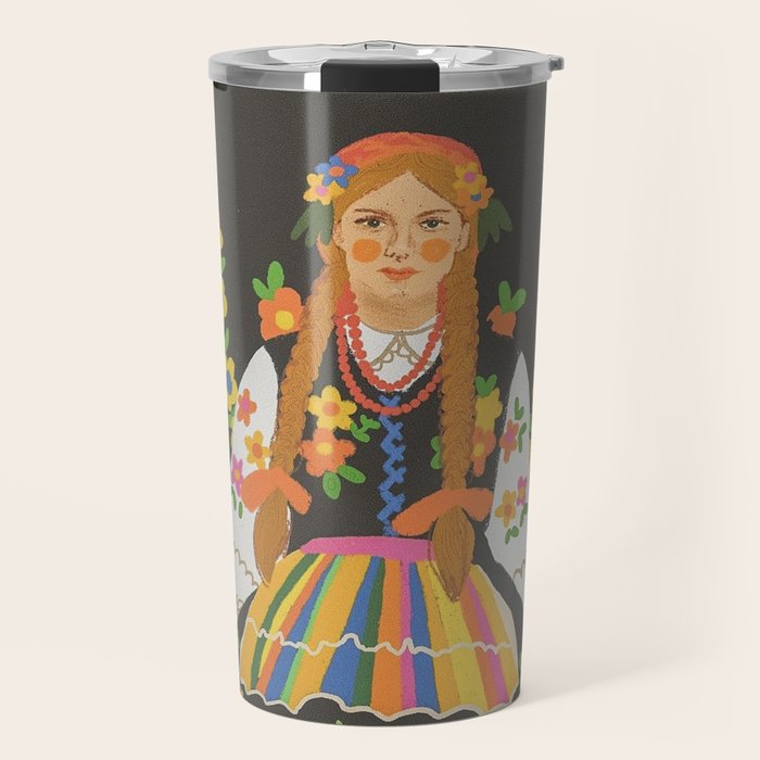Polish folk girl Travel Mug Gallery Image 1